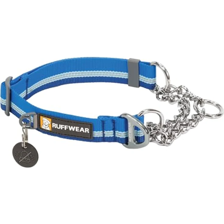 RUFFWEAR Chain Reaction Hundehalsband, verstellbar, kein Ziehen, Hundehalsband und Hundetrainingshalsband, Aluminium-D-Ring & begrenzter Schnur, reflektierendes Hundehalsband Blue Pool 14"-20" – Bild 1