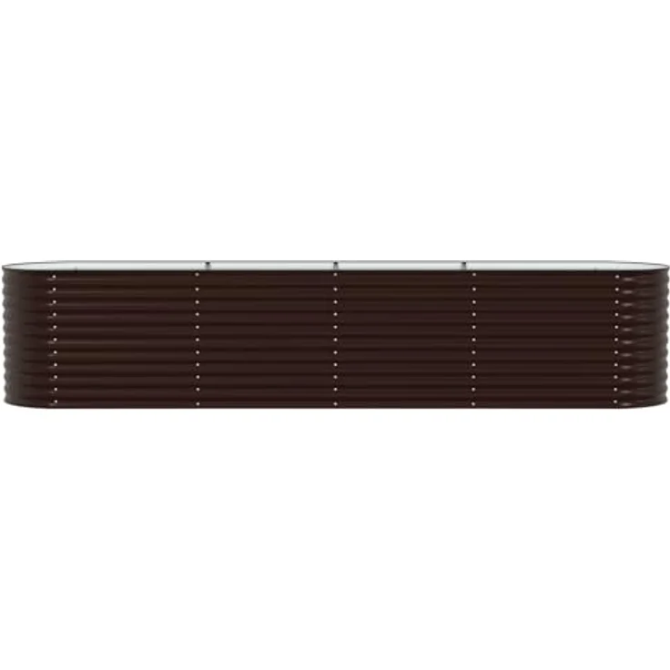 vidaXL Hochbeet Gartenhochbeet Braun Feuerverzinkter Stahl 400 x 80 x 81 cm (1 St) - Moderne Ästhetik, Langlebigkeit, Vielseitige Größe – Bild 6
