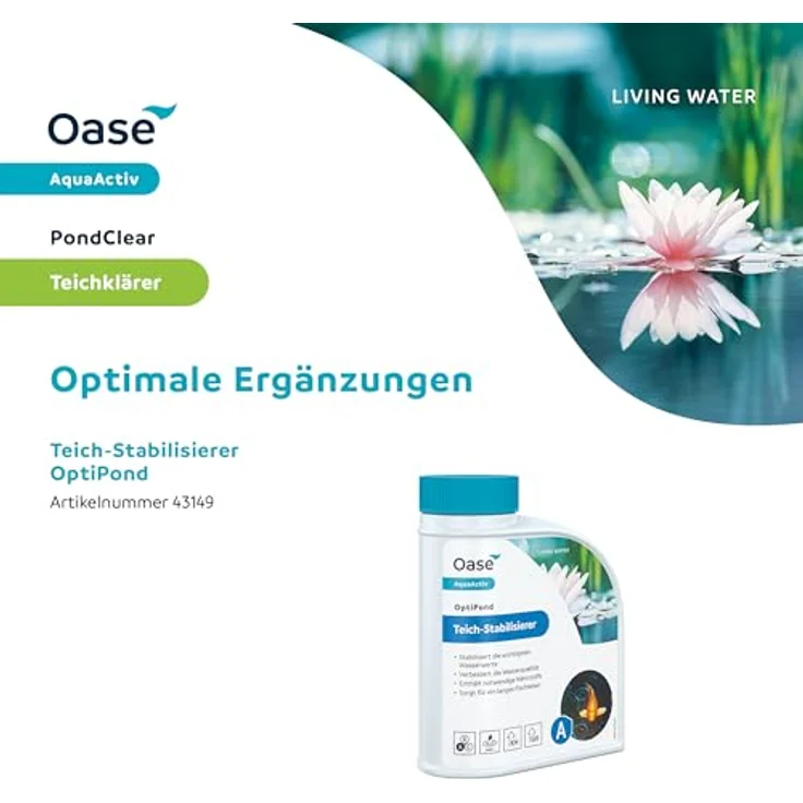 Oase 43140 AquaActiv PondClear Teichklärer 500 ml - sofort wirkende Teichpflege bindet Schwebealgen und wirkt gegen nicht filtrierbare Verunreinigungen im Teich Schwimmteich Koiteich – Bild 6