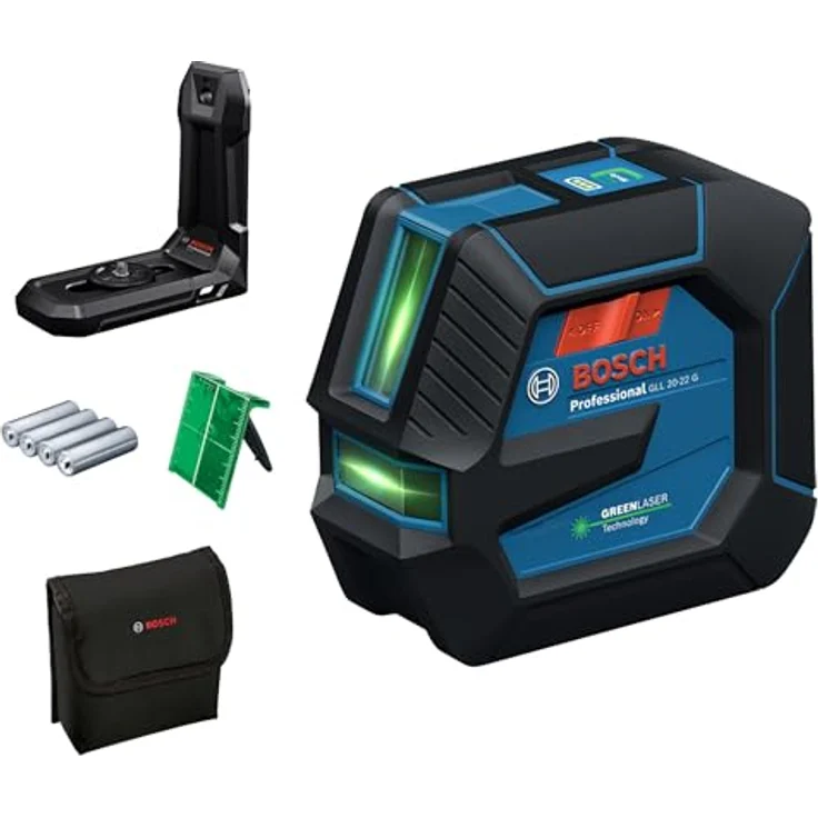 Bosch Professional GLL 20-22 G (C) Linienlaser mit IP65-Schutz und Dual Power Source, robustes Gehäuse und U-Form Laserfenster – Bild 2