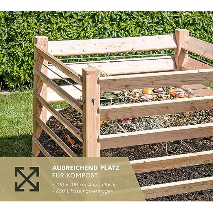 Westmann Westmann Komposter Lärche Holzkomposter Kompostkiste 100x100x80 cm – Bild 6