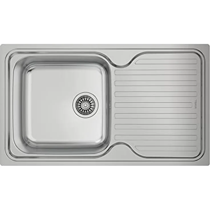 CLASSIC 1C 1E REV SF Fregadero inox cubeta y escurridor, 190mm, Mueble 50, sifón