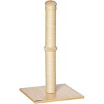 PawHut Kratzstamm für Katzen Kratzsäule aus Sisal Stabiler Kratzbaum Kratz Spielzeug Katze mit Ball 60 cm Spanplatte Sisal Beige+Eiche 34 x 34 x 60 cm