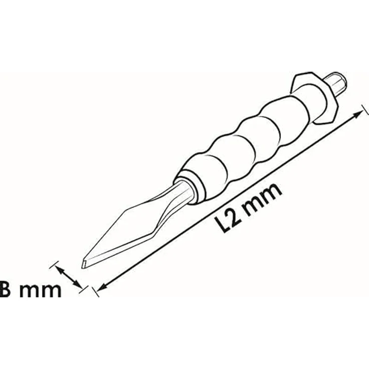 Vigor Kreuzmeißel V6230-5, 170 mm mit ergonomischem Griff und Handschutz zur sicheren Anwendung – Bild 2