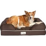 PetFusion Ultimate Solid 4 "Memory Foam Hunde/katze bett für mittlere und große HUnde/Katze (36 x 28 x 9" orthopädische Sofa-Couch; braun). Ersatzabdeckungen und Decken sind ebenfalls erhältlich