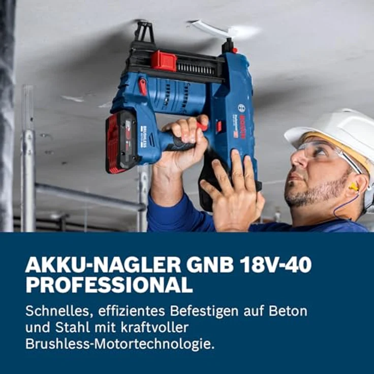 Bosch Akku-Betonnagler GNB 18 V-40 Professional, 2 Akkus, Brushless Motor, für Beton und Stahl, 22 Nägel Magazinkapazität – Bild 3