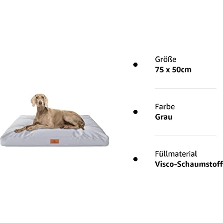 Knuffelwuff Hundekissen Gatsby aus Oxford-Gewebe 75x50cm Grau – Bild 5