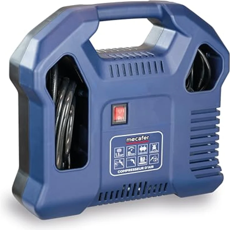 MECAFER 425792, Kompressor ohne Tank mit 1,5 PS und 8 bar Druck, blau, 160 l/min, tragbar – Bild 2