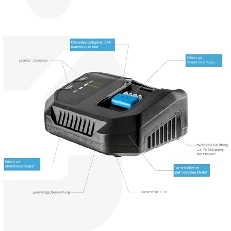 HÖGERT TECHNIK Akku-Bohrschrauber Set 18V, 50 Nm Drehmoment, 2,0 Ah Akku, 4A Ladegerät, Metallgetriebe, LED-Beleuchtung, Auto Lock Bohrfutter, für Holz und Metall – Bild 13