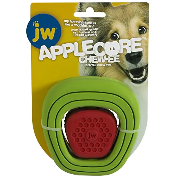 JW Apple Core Chew - Zahnspielzeug für Hunde - Kauspielzeug für Hunde - Robustes und ungiftiges Gummi - Stimuliert die Mundhygiene - Einheitsgröße