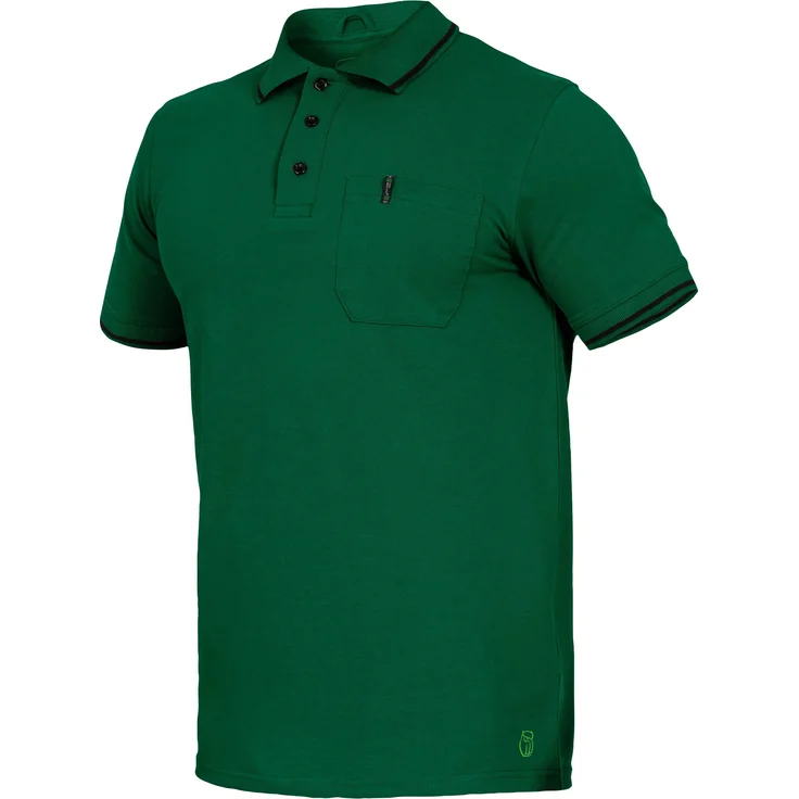 Leibwächter Flex-Line Herren Poloshirt, Polo mit Kontraststreifen, blickdichtes Gewebe, 50 % Baumwolle, 50 % Polyester, blau – Bild 1