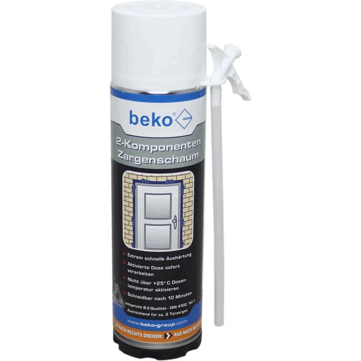 Pictolor beko 2K-Zargenschaum, Polyurethanschaum 400ml Kartusche, extrem gleichmäßige Aushärtung und hohe Schaumausbeute – Bild 1