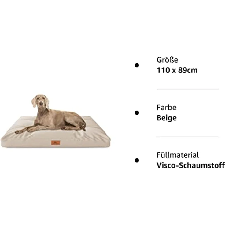 Knuffelwuff Hundekissen Gatsby aus Oxford-Gewebe 110x89cm Beige – Bild 5