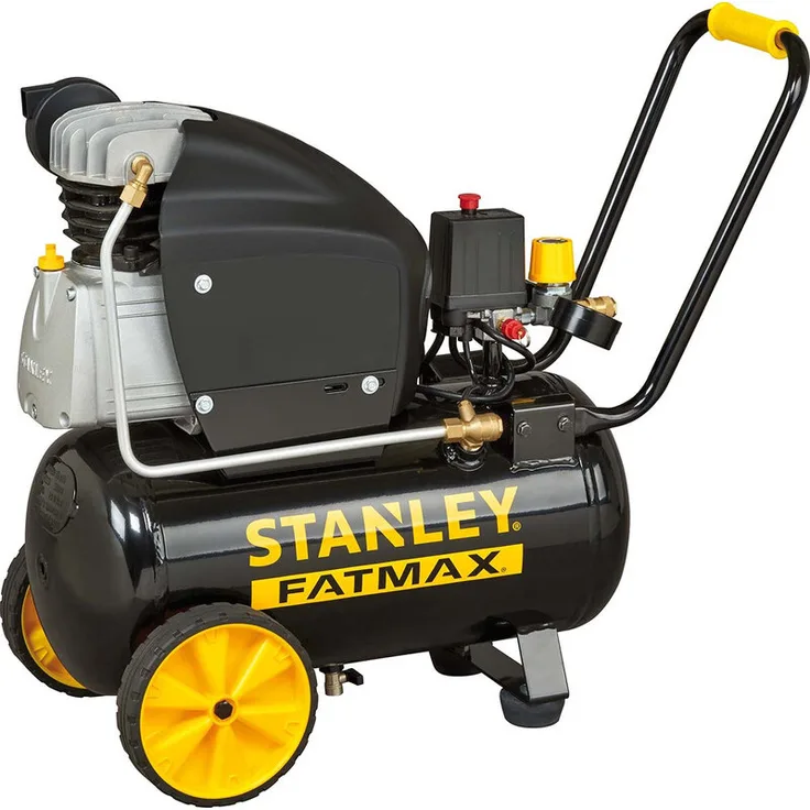 Stanley Kompressor 251/10/24S FMXCM0062E - Luftkompressor 10Bar - 24L - 240L/Min - Integrierter Anti-Rutsch-Griff - Schwarz