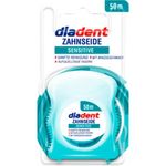 Diadent Zahnseide Sensitive, gewachst mit Minze, fluoridhaltig, aufquellende Fasern für sanfte und gründliche Reinigung, 50m