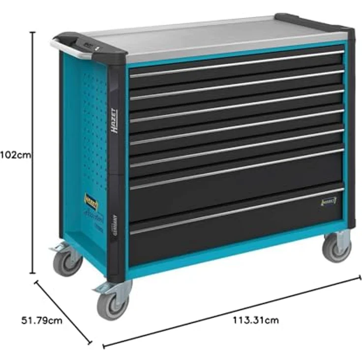 Hazet Werkstattwagen Assistent Schubladen flach: 5x77x870x398 mm Schubladen hoch: 2x162x870x398 mm (179NXXL-7/340) – Bild 3