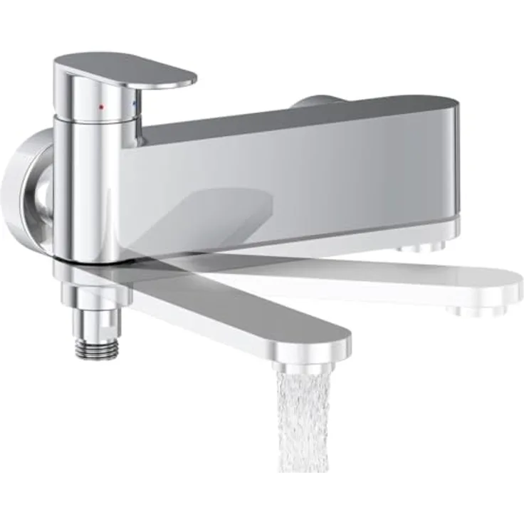 Ravak Badewannenarmatur – Schwenkbare Duscharmatur mit 35mm Keramikkartusche und Coolfeel-Technologie, Chrom