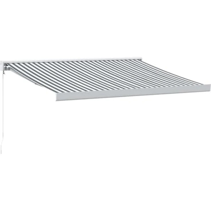 vidaXL Markise Einziehbar Anthrazit & Weiß 3,5x2,5 m Stoff & Aluminium, UV-beständig, Wandmontage, stilvolles Design – Bild 1