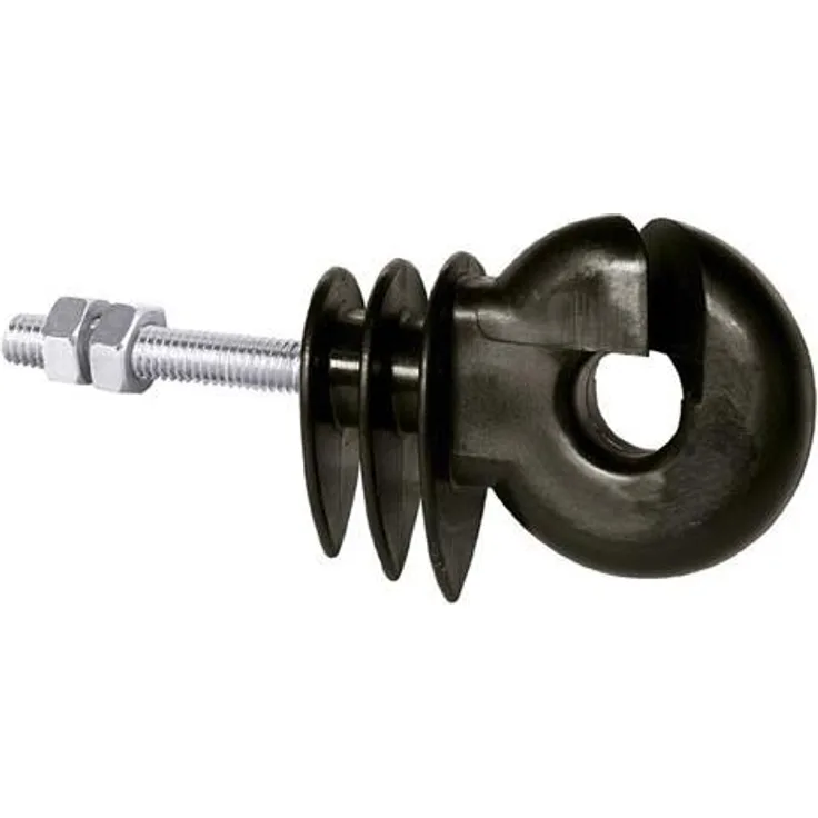 CORRAL - COR44324-206 - Metallpfahl Mtrisch Ringisolator, Schwarz, 30x6mm, metal post, 20 Stück im Set