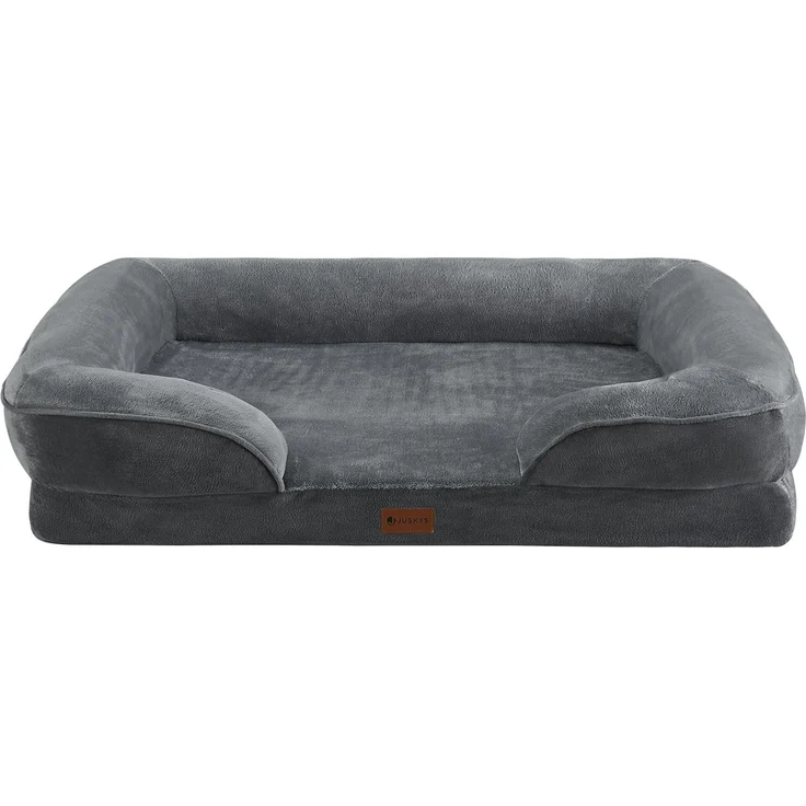 Juskys Hundebett Sheena L orthopädisch, waschbar & rutschfest – 89 x 63 x 18 cm – Hundesofa flauschig mittelgroße Hunde Grau – Haustierbett Hundesofa - Preisvergleich – Bild 8