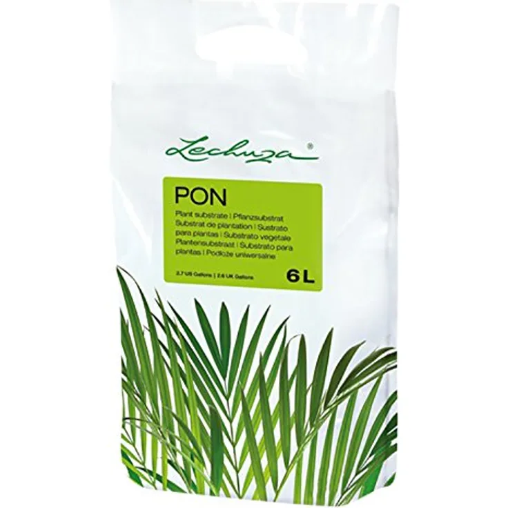 LECHUZA PON Pflanzsubstrat, 6 l, Mineralgestein, Allergiker geeignet, Inkl. Langzeitdünger, Alternative zu herkömmlicher Erde, 19790