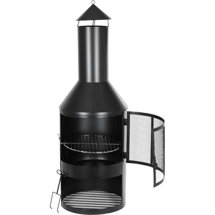 Buri Garten- und Terrassenkamin Feuerstelle Grillrost, 134 x 45 x 45 cm