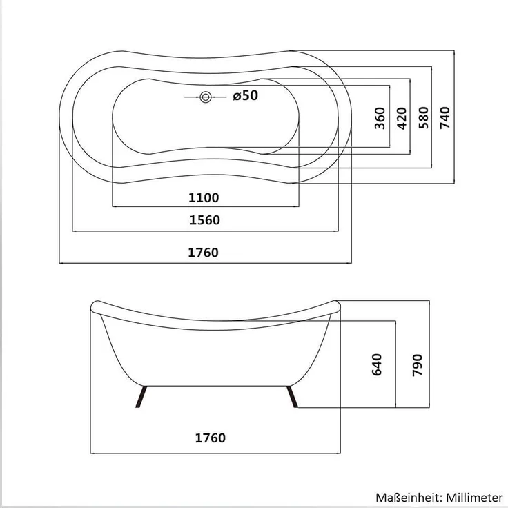HOME DELUXE Freistehende Badewanne FAMA – Bild 9