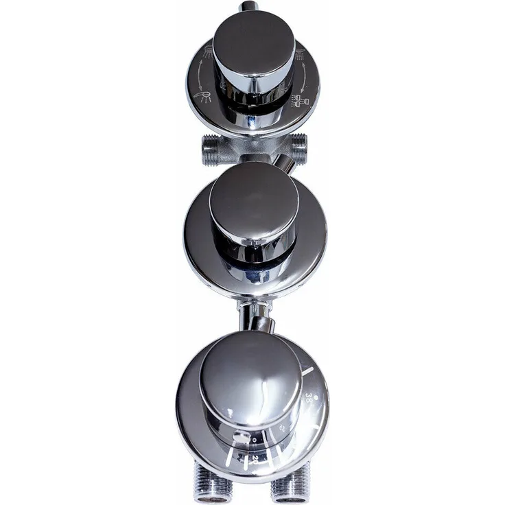 Thermostat Armatur 4 fach Umschalter für Duschkabine Duschtempel Dusche D46 10cm
