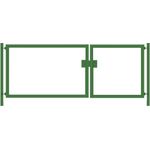 Einfahrtstor / Gartentor Premium (2-flügelig) asymmetrisch für waagerechte Holzfüllung; grün; Breite 250 cm x Höhe 120 cm