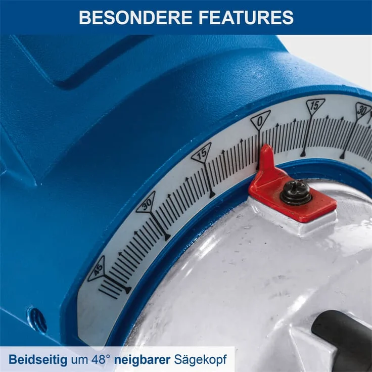 Scheppach Kapp-Zugsäge Gehrungssäge HM305SL mit Laser | XXL-Schnitthöhe max 180mm | Schnittlänge 340mm | Beidseitig 48°neigbarer Sägekopf | 230V 2000W | Ø305mm Sägeblatt | Posaunenauszug & Softstart – Bild 7