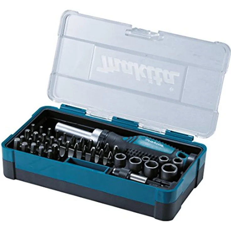 Makita B-36170 Bit-Schraubendreher, Ratschenschraubendreher-Satz Phillips, Pozidriv, Torx + Bit-Set 47-tlg. in Kunststoffbox – Bild 1