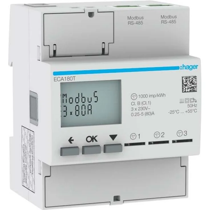 HAGER Energiezähler 1phasig ECA180T