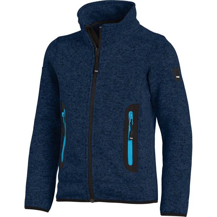FHB MATS Kinder Strick-Fleece-Jacke Marine 158-164