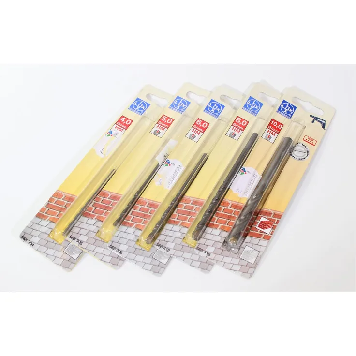 LUX Mauerbohrer Set 5-tlg. ø4,5,6,8,10mm HM Bohrer bohren Handwerk Werkzeug Stein