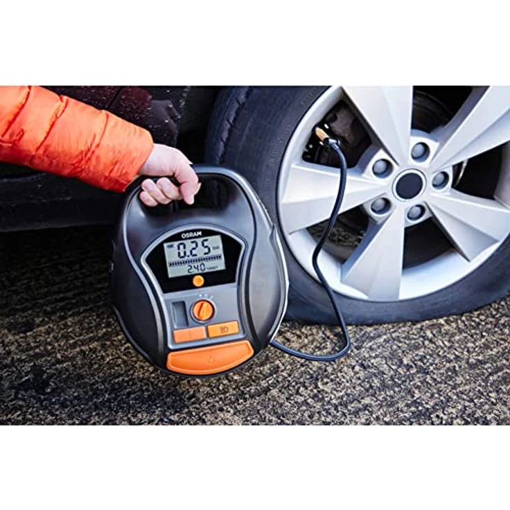 Osram Auto OTIR6000 Kompressor 5.5 bar Automatische Abschaltung, Digitales Display, mit Arbeitslampe, mit Powerbank-Funktion – Bild 3