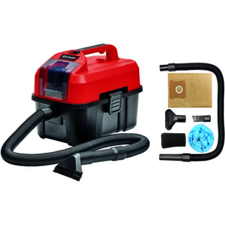 Einhell Akku-Nass-Trockensauger TE-VC 18-10 Li-Solo Power X-Change PXC (10 Liter Tank, inkl. 2 m-Schlauch, Fugen--Bürstendüse + Polster--Universaldüse, ohne Akku und Ladegerät) Beutel 10 Liter – Bild 1