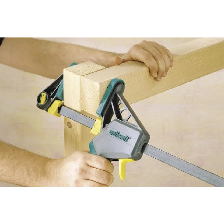 wolfcraft EHZ 100-915 Einhandzwinge PRO 3034000, Kraftvolle Zwinge zum professionellen Spannen von Werkstücken mit nur einer Hand, Spannkraft: 120 kg - Spannweite: 915 mm – Bild 5