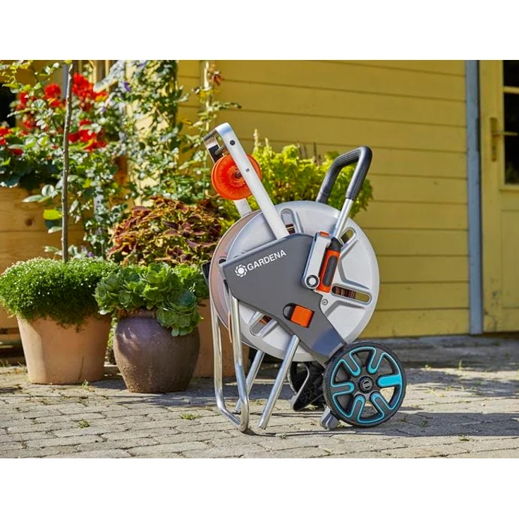 GARDENA Schlauchwagen CleverRoll M Easy Metall Set Schlauchwagen mit 60 m Kapazität, sehr standfest, stabile Schlauchführung, inklusive 25m (1/2'') Schlauch (18547-20) – Bild 11