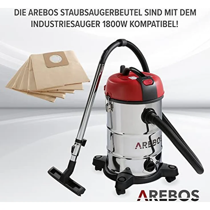 Arebos 4in1 - Industriestaubsauger-Nasssauger - rot-silber – Bild 2