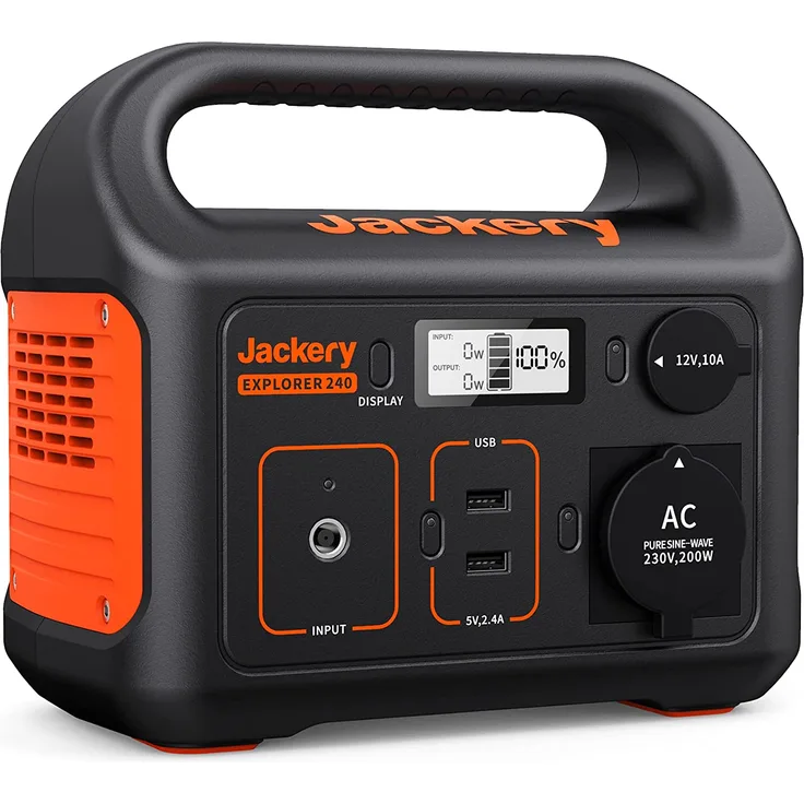 Jackery Tragbare Powerstation Explorer 240, 240 Wh Solargenerator Dauerleistung: 200 W Maximalleistung: 400 W 230 V, 12 V