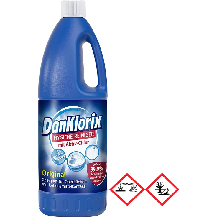 Dan Klorix Hygiene Reiniger Original mit Aktiv Chlor 1500ml 2er Pack