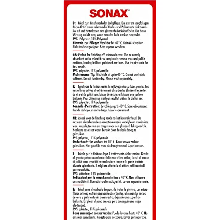 SONAX 04514000 Microfasertuch Außen 50 Stück – Bild 2