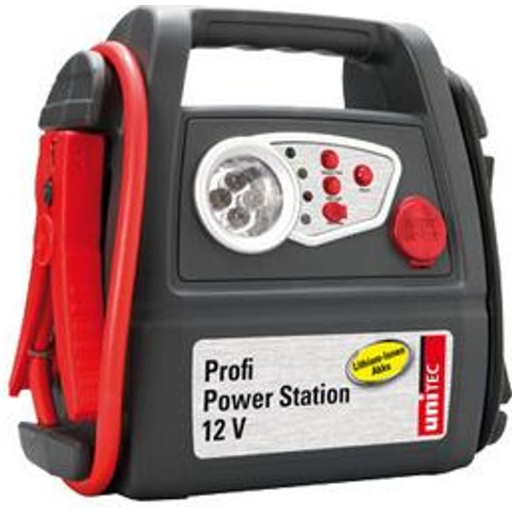 Cartrend Power Station, mit Kompressor wiederaufladebare Lithium-Ionen Batterie, geringe Selbstentladung, mit integrierter LED-Lampe, für Benzinmotoren: bis 3.000 ccm, für Dieselmotoren: bis 2.000 ccm, Ladekabel mit Anschluss für Zigarettenanzünder