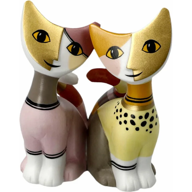Goebel Figur Rosina Wachtmeister - Minikatzen Arianna e Lio, Biskuitporzellan, Bunt, 8 cm, 31328026