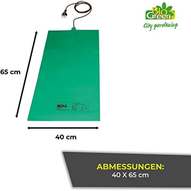Bio Green Wärmeplatte Wärmematte für schnelles Wachstum in der Pflanzenanzucht spritzwassergeschützt 40x65 cm - 42 W - WP 040-065 – Bild 7