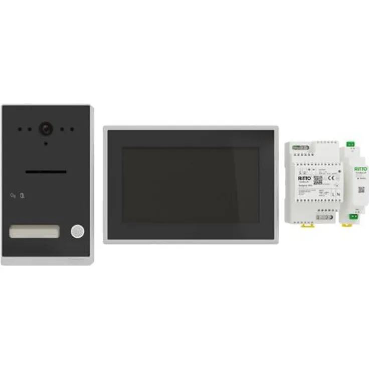 Ritto Listo TwinBus IP Video Einfamilienhaus-Set, Aufputz, Schwarz (RGE2092150)
