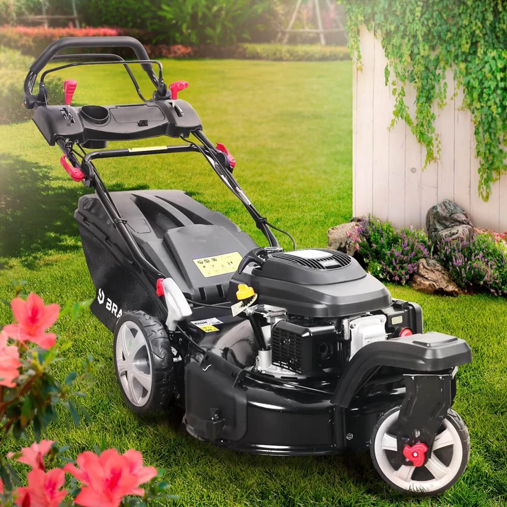 BRAST Rasenmäher Benzin Trike 5,2kW(7PS) mit Antrieb 53cm Schnittbreite 224ccm 4-Takt Motor TÜV geprüft Stahlgehäuse 60L Fangkorb 4-Takt Motor – Bild 2