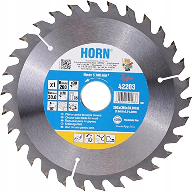 ARTPOL Handkreissägeblatt 250 x 30 mm, 60 Zähne aus Hartmetall für Holzschnitt – Bild 3