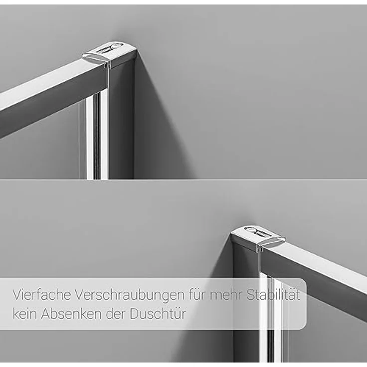NEXTREND Duschkabine EX406A, Viertelkreis mit Drehtür aus 6 mm Nano ESG-Sicherheitsglas, wählbare Größe 80x80cm oder 90x90cm – Bild 4