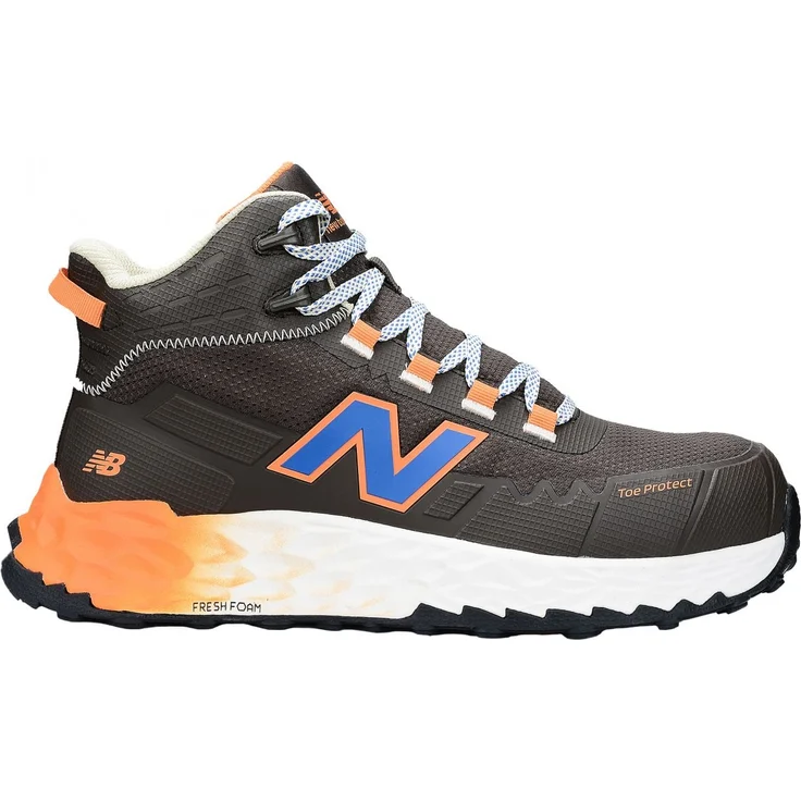 New Balance Sicherheitsstiefel Cremorne Mid S3 Weite 2E, Fresh Foam-Zwischensohle, rutschhemmend, Fiberglas-Zehenkappe, Chocolate / Orange